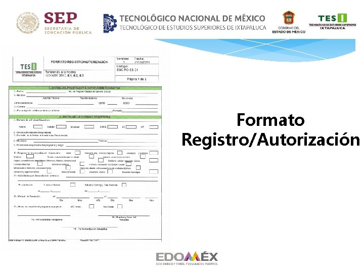 Formato Registro/Autorización Formato Registro/Autorización