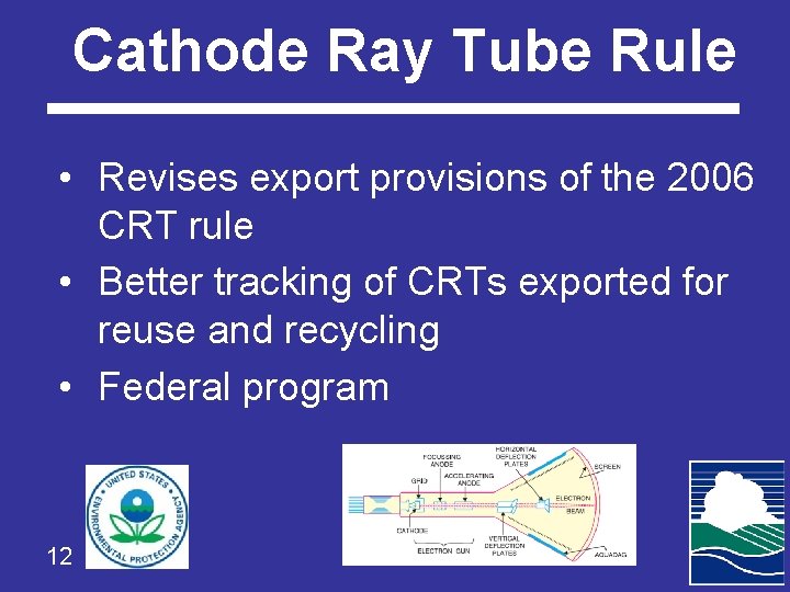 Cathode Ray Tube Rule • Revises export provisions of the 2006 CRT rule •