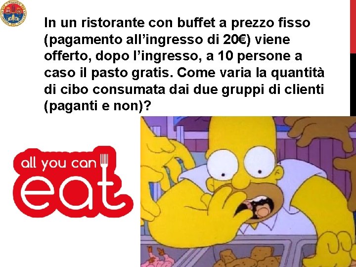In un ristorante con buffet a prezzo fisso (pagamento all’ingresso di 20€) viene offerto, In un ristorante con buffet a prezzo fisso (pagamento all’ingresso di 20€) viene offerto,