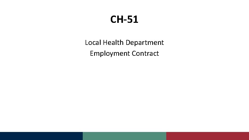CH-51 Local Health Department Employment Contract 