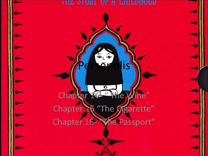 Persepolis Chapter 14 - “ The Wine” Chapter 15 “The Cigarette” Chapter 16 -