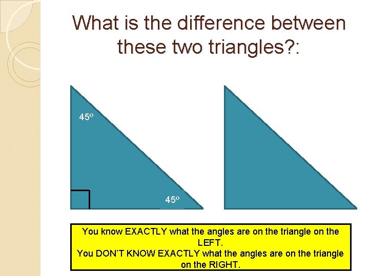 SPECIAL RIGHT TRIANGLES But first a short video
