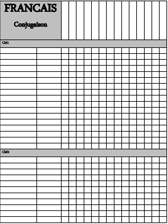 FRANCAIS Conjugaison CM 1 CM 2 