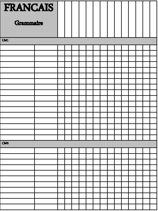 FRANCAIS Grammaire CM 1 CM 2 