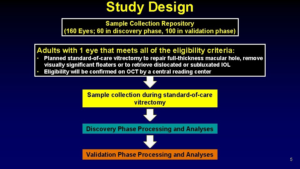Study Design Sample Collection Repository (160 Eyes; 60 in discovery phase, 100 in validation