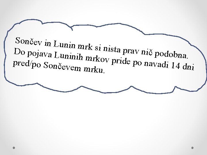 Sončev in Lun in mrk si nista prav nič podob Do pojava Lun na.