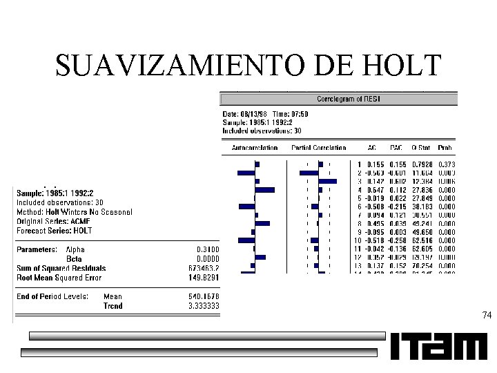 SUAVIZAMIENTO DE HOLT 74 