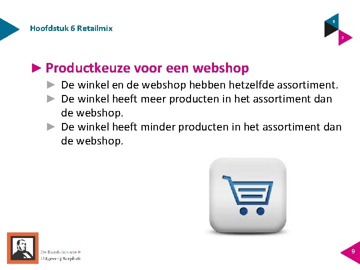 Hoofdstuk 6 Retailmix ► Productkeuze voor een webshop ► De winkel en de webshop