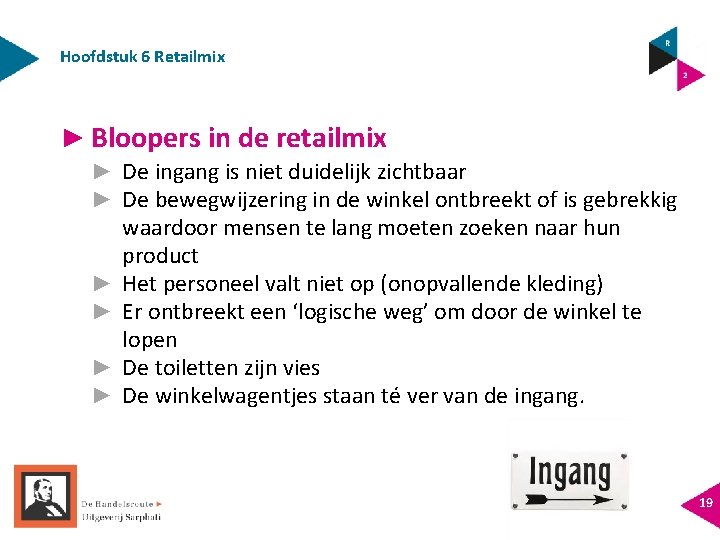 Hoofdstuk 6 Retailmix ► Bloopers in de retailmix ► De ingang is niet duidelijk