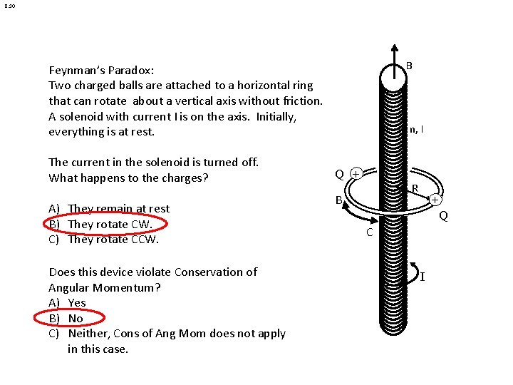 8. 10 B Feynman’s Paradox: Two charged balls are attached to a horizontal ring