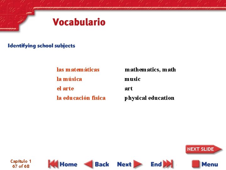 las matemáticas la música el arte la educación física Capítulo 1 67 of 68