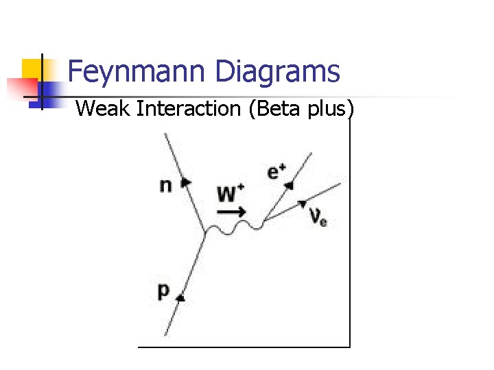 Feynmann Diagrams Weak Interaction (Beta plus) 