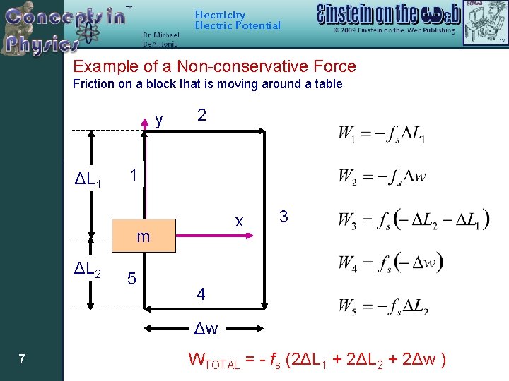 Electricity Electric Potential Example of a Non-conservative Force Friction on a block that is