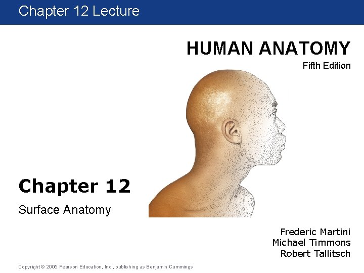 Chapter 1 12 Lecture HUMAN ANATOMY Fifth Edition Chapter 12 Surface Anatomy Frederic Martini