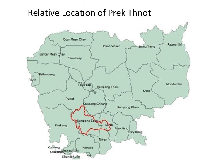 Relative Location of Prek Thnot 