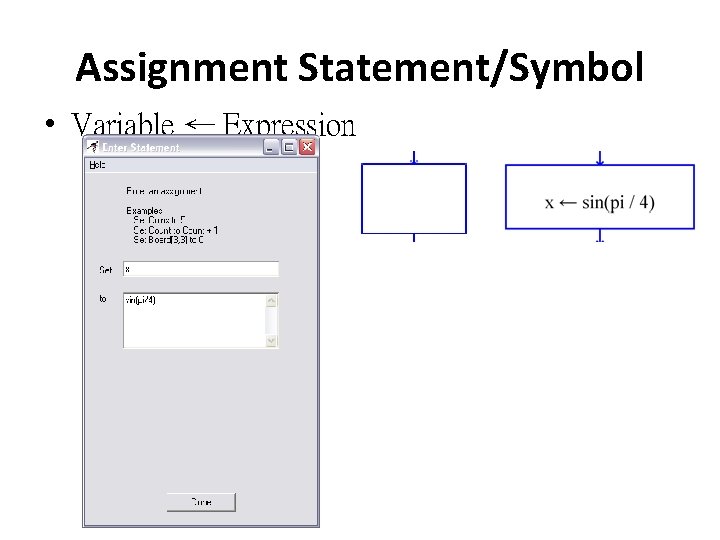 Assignment Statement/Symbol • Variable ← Expression 