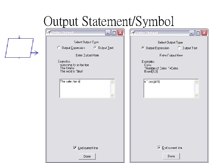 Output Statement/Symbol 