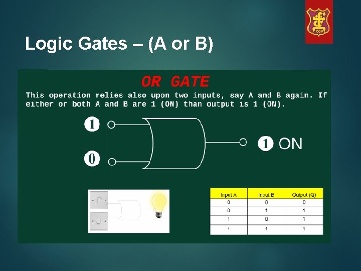Logic Gates – (A or B) 