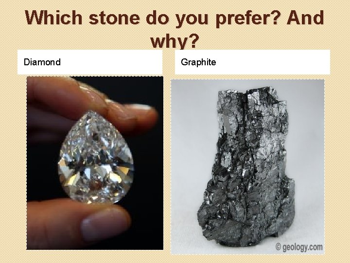 Which stone do you prefer? And why? Diamond Graphite 