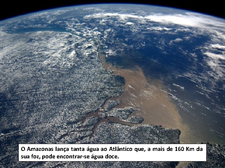 O Amazonas lança tanta água ao Atlântico que, a mais de 160 Km da