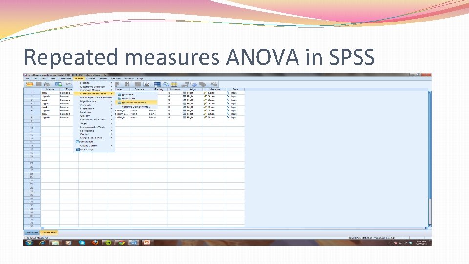 Repeated measures ANOVA in SPSS 