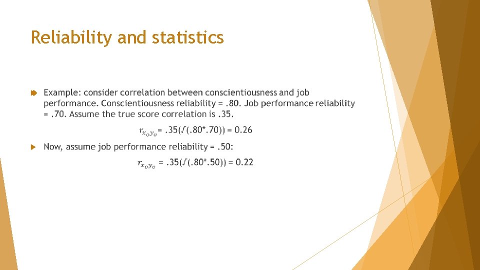 Reliability and statistics 