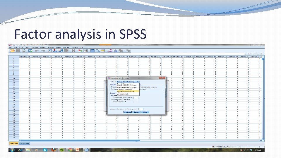 Factor analysis in SPSS 