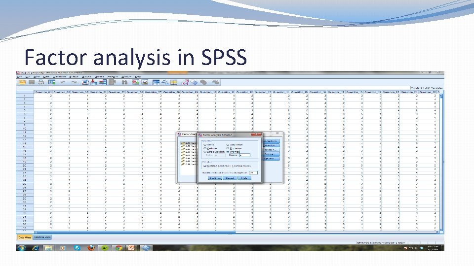 Factor analysis in SPSS 