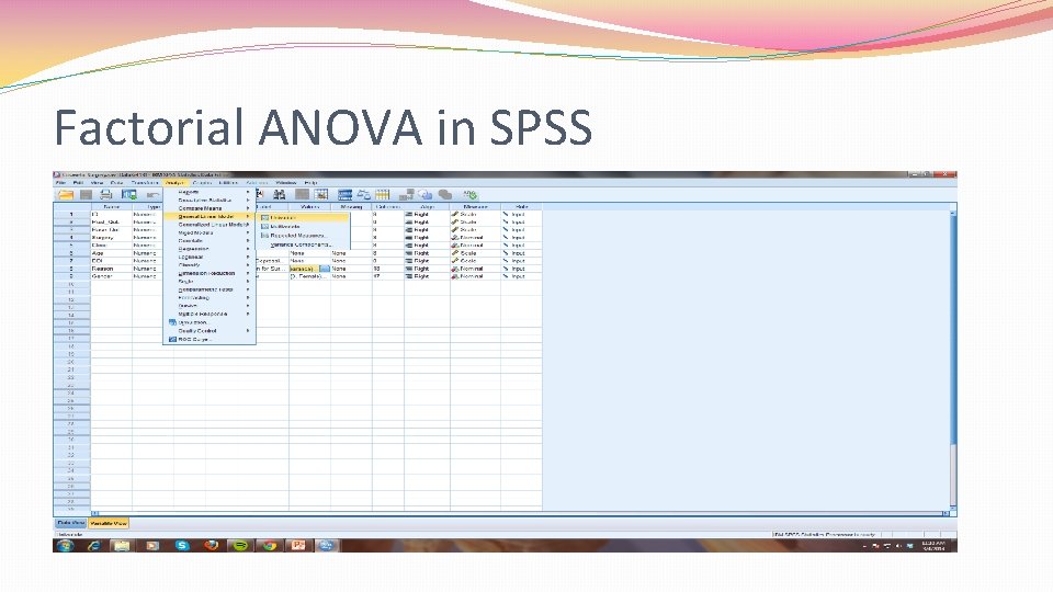 Factorial ANOVA in SPSS 