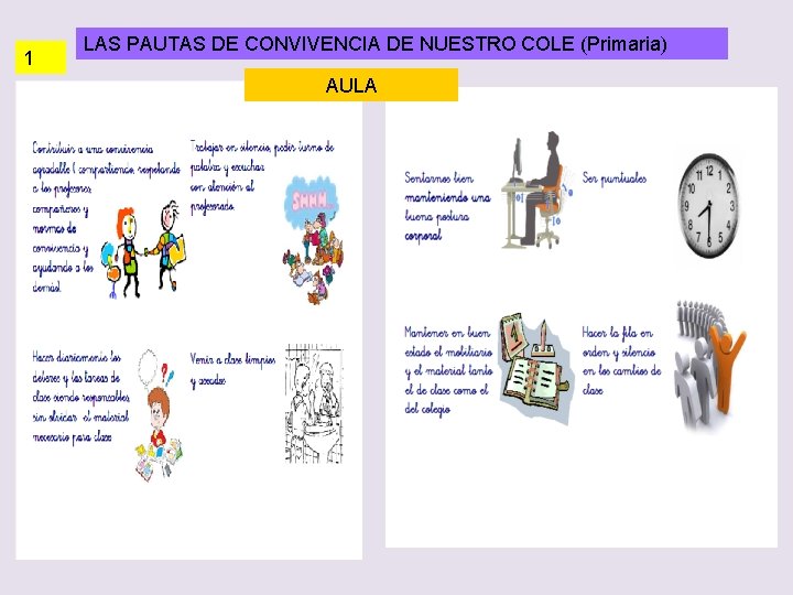 1 LAS PAUTAS DE CONVIVENCIA DE NUESTRO COLE (Primaria) AULA 