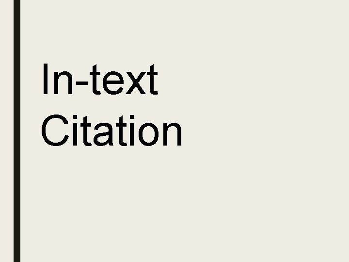 In-text Citation 