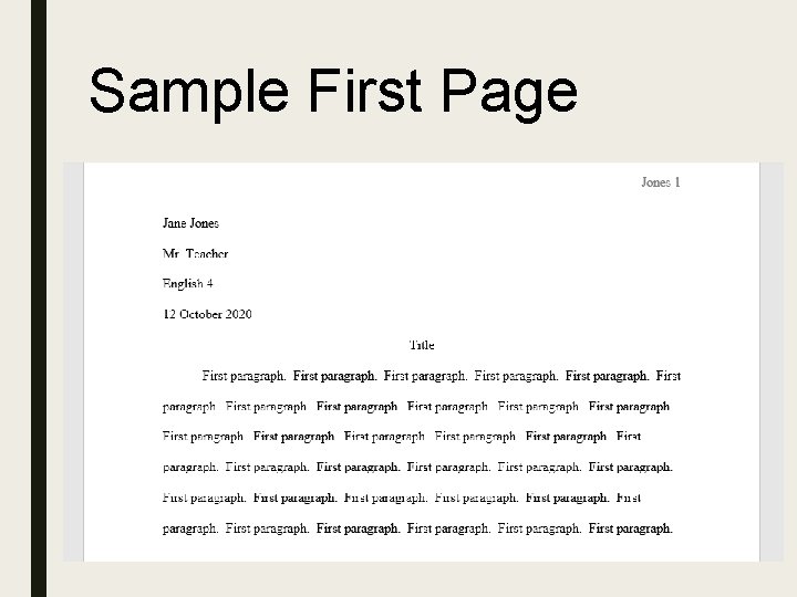Sample First Page 