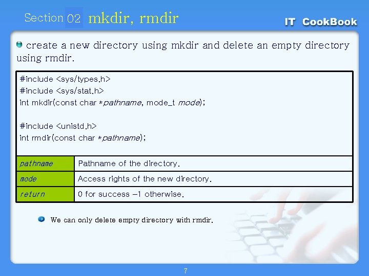 Section 02 01 mkdir, rmdir create a new directory using mkdir and delete an