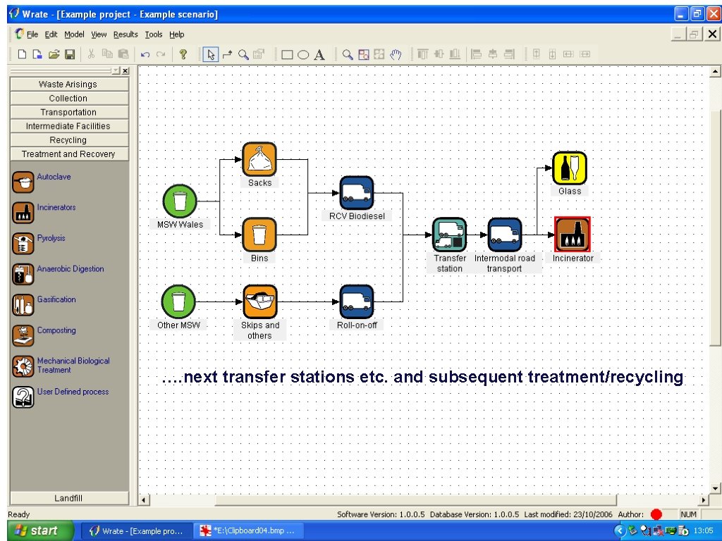 …. next transfer stations etc. and subsequent treatment/recycling 