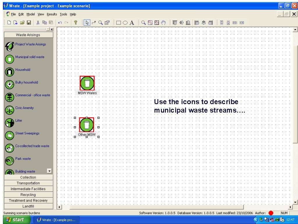 Use the icons to describe municipal waste streams…. 