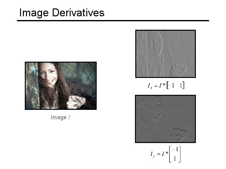 Image Derivatives Image I 