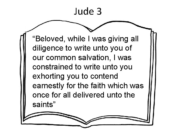 Jude 3 “Beloved, while I was giving all diligence to write unto you of