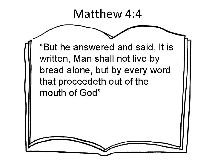 Matthew 4: 4 “But he answered and said, It is written, Man shall not