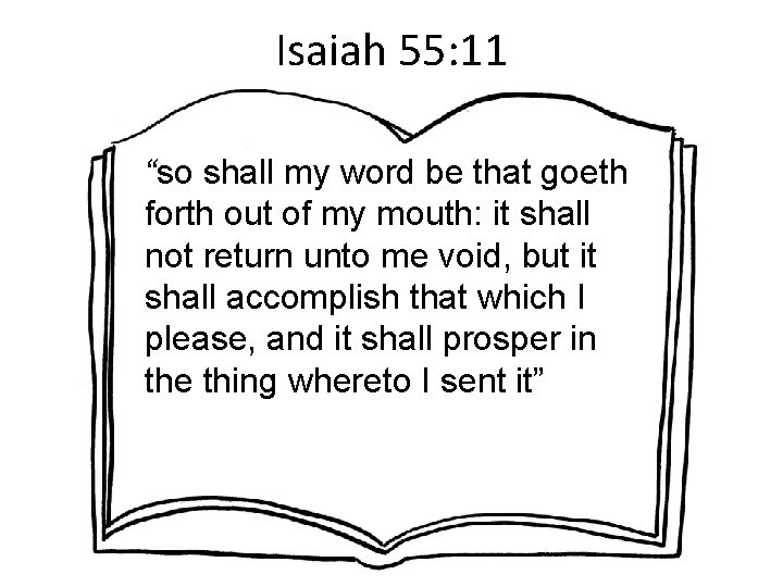 Isaiah 55: 11 “so shall my word be that goeth forth out of my