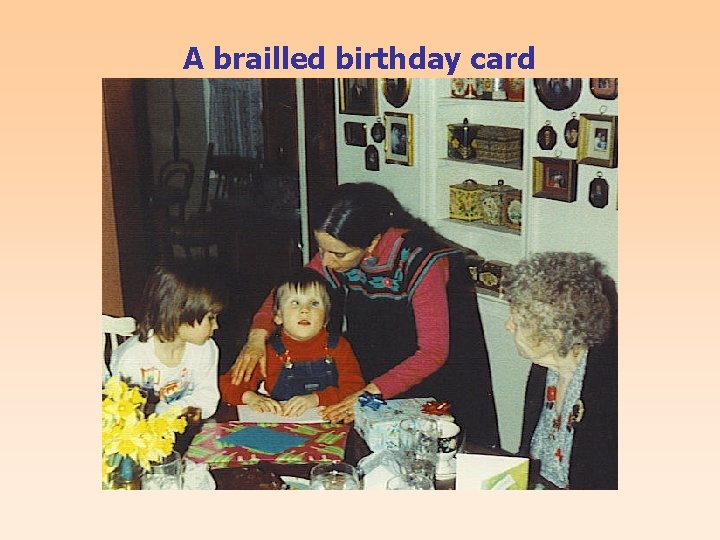 A brailled birthday card 