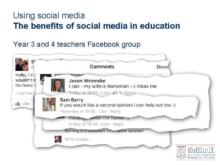 Using social media The benefits of social media in education Year 3 and 4