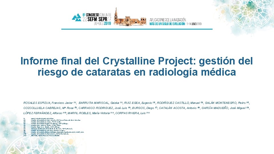 Informe final del Crystalline Project: gestión del riesgo de cataratas en radiología médica ROSALES