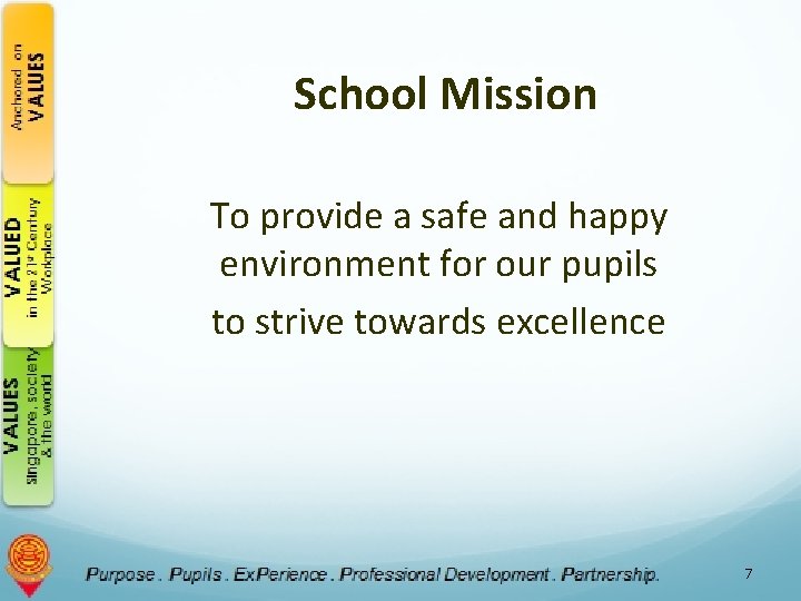 School Mission To provide a safe and happy environment for our pupils to strive