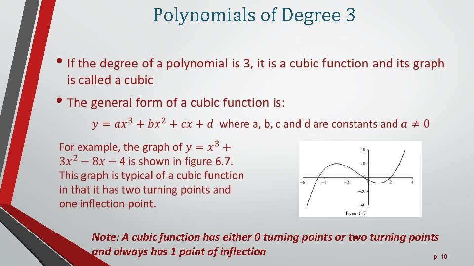 Polynomials of Degree 3 • Note: A cubic function has either 0 turning points