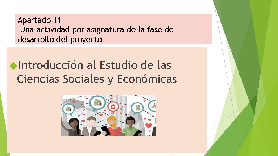 Apartado 11 Una actividad por asignatura de la fase de desarrollo del proyecto Introducción