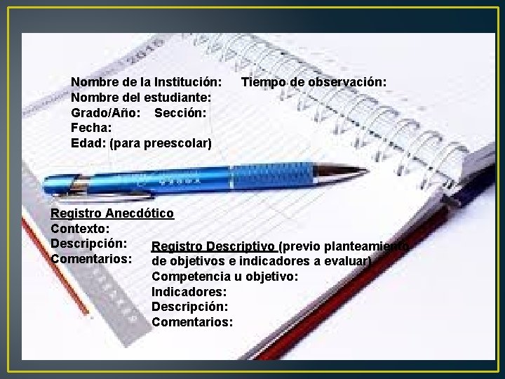 Nombre de la Institución: Nombre del estudiante: Grado/Año: Sección: Fecha: Edad: (para preescolar) Tiempo Nombre de la Institución: Nombre del estudiante: Grado/Año: Sección: Fecha: Edad: (para preescolar) Tiempo