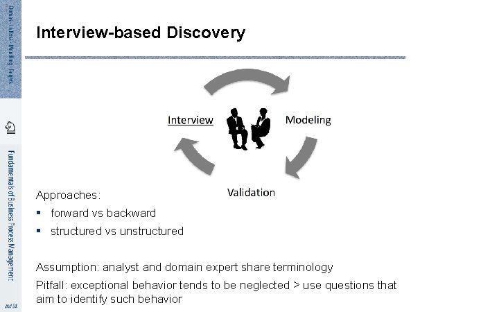 2 4 Interview-based Discovery Approaches: § forward vs backward § structured vs unstructured Assumption:
