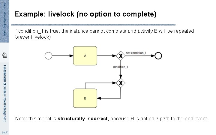 6 1 Example: livelock (no option to complete) If condition_1 is true, the instance