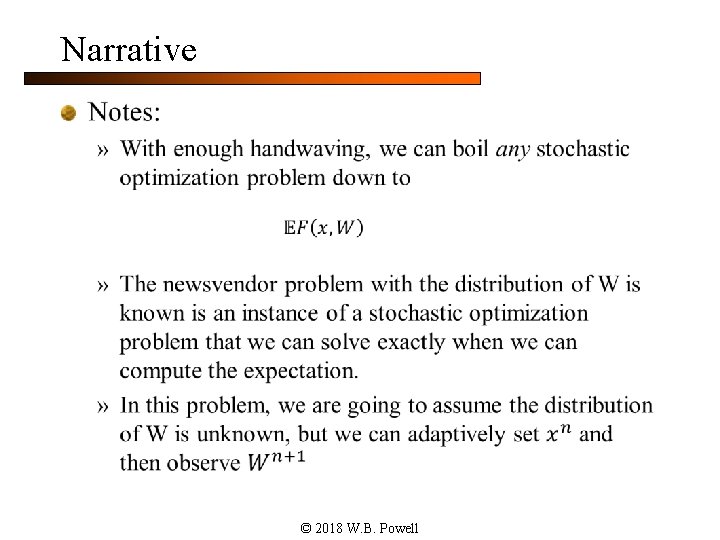 Narrative n © 2018 W. B. Powell 