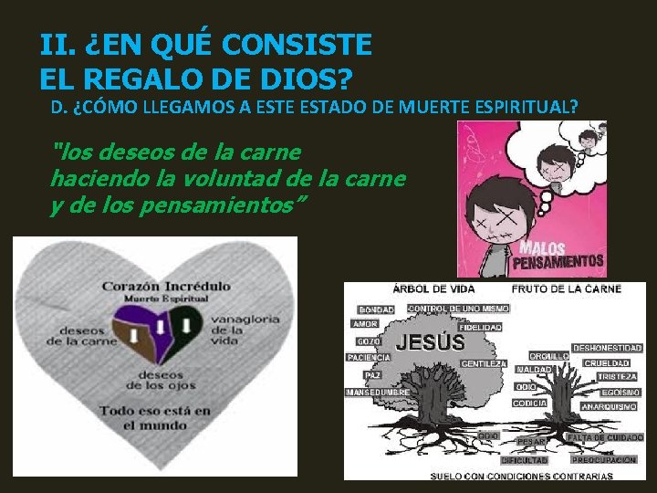 II. ¿EN QUÉ CONSISTE EL REGALO DE DIOS? D. ¿CÓMO LLEGAMOS A ESTE ESTADO